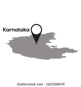 India Karnataka City 3D map location perfect to used for infographic , web design , app mobile 