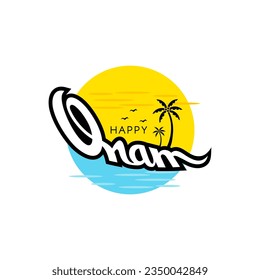 India, Kerala Festival Onam english lettering, chundan vallam means beaked boat concept 03