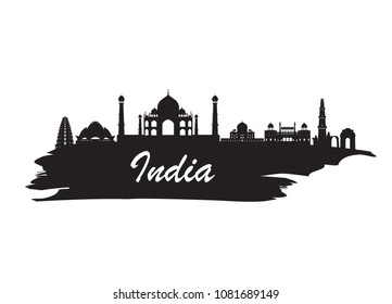 India Landmark Global Travel And Journey paper background. Vector Design Template.used for your advertisement, book, banner, template, travel business or presentation.