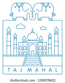 India landmark icon vector illustration and typography design