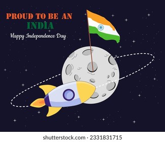 India launches rocket to the moon successfully independence day with rocket on space