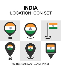 India Location Icon Set Collection