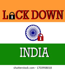 India lockdown coronavirus lockdown symbol. Coronavirus pandemic puts countries on lockdown. Lockdown concept for virus outbreak