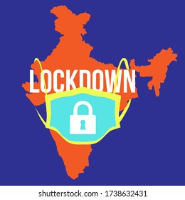 India lockdown due to corona virus - covid 19, vector