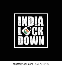 India lockdown logo design vector. icon lockdown