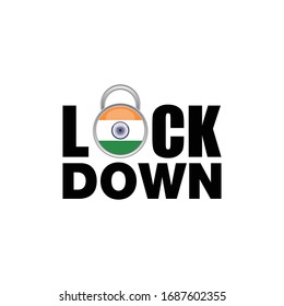 India lockdown logo design vector. icon lockdown