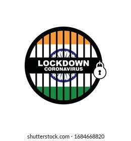 Indien, das die Ausbreitung oder den Ausbruch von Coronavirus verhindert, Lockdown Design Vektorillustration, Vektorillustration für die Konstruktion von Lockdown-Coronavirus, Covid 19 Lockdown, 