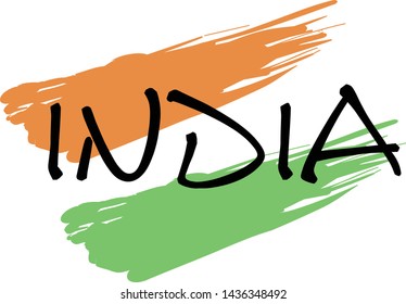 India logo vecor with flag 