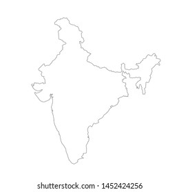 Map Black Outline India Stock Vector (Royalty Free) 517459771 ...