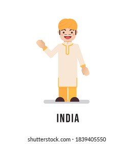 India man character illustration vector