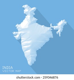 India map 3d vector - triangle surface
