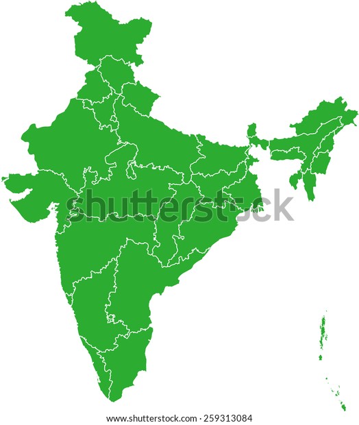 India Map Stock Vector (Royalty Free) 259313084 | Shutterstock