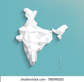 India map. Abstract white polygonal style. Vector