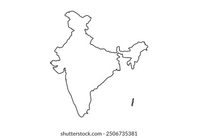 India map, All India map, Indian, Line art, vector