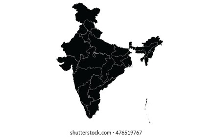 India map black color