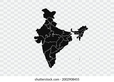 India map black Color on Backgound 