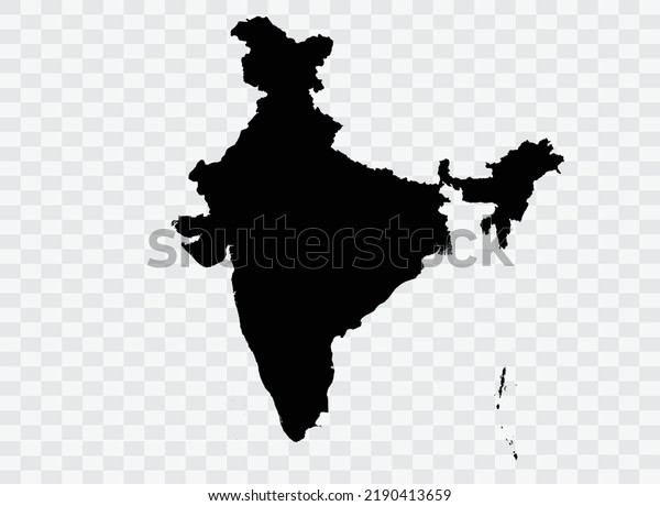 India Map black Color on Backgound png  not\
divided into cities
