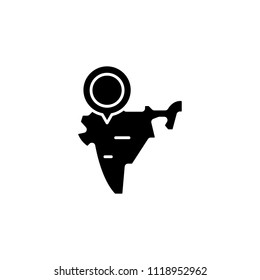 India map black icon concept. India map flat  vector symbol, sign, illustration.