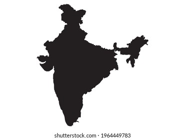 
India map in black on white background