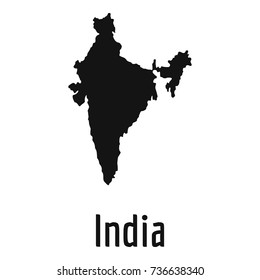 India map in black. Simple illustration of India map vector isolated on white background