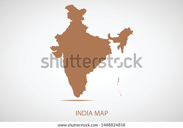 India Map Brown Color Country Name Stock Vector (Royalty Free ...