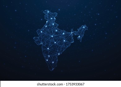 India Vector Constellation Map Stock Vector (Royalty Free) 532071385 ...