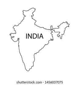 India Map Correct Size White Background Stock Vector (Royalty Free ...