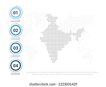 India map of dots gray for presentation. Creative concept for infographic.