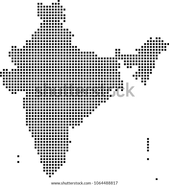 India Map Dots Vector Outline Illustration Stock Vector (Royalty Free ...