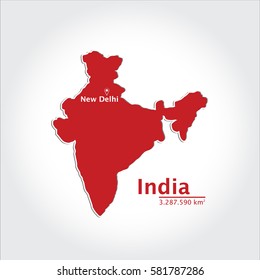 India Map, With Extensive State and Capital State, Using For Business, Education, etc.
