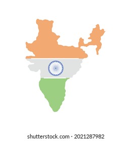 India Map Flag Icon Isolated Stock Vector Royalty Free Shutterstock