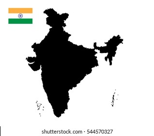 India Map and Flag Vector