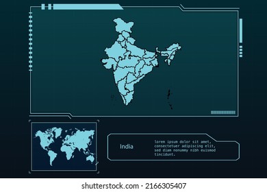 India Map Futuristic  infographic Map element collection background