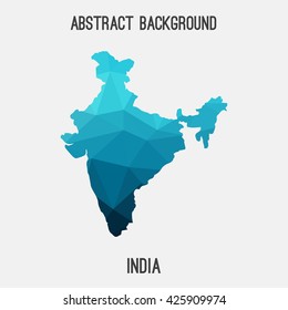 India map in geometric polygonal style.Abstract tessellation,modern design background. Vector illustration EPS8