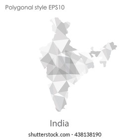 India map in geometric polygonal style.Abstract gems triangle,modern design background.. Vector illustration EPS10
