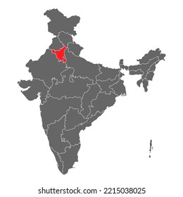India map graphic, travel geography icon, indian region HARYANA, vector illustration .
