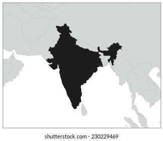 Political Map India On White Background Stock Vector (Royalty Free ...