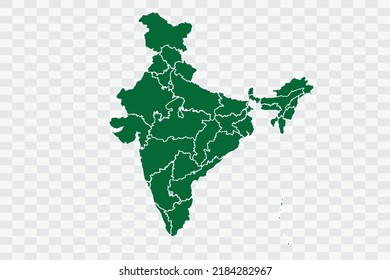 India Mapa de color verde en archivos de calidad de fondo blanco Png