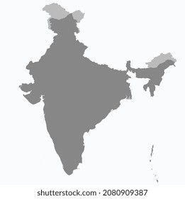 india map grey color vector