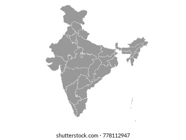 India Map High Detailed Vector Map Stock Vector (Royalty Free ...