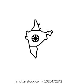 India, map icon. Element of India culture icon. Thin line icon for website design and development, app development. Premium icon