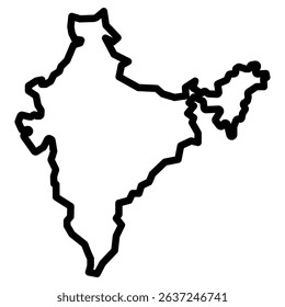 india map icon Simple thin line stroke