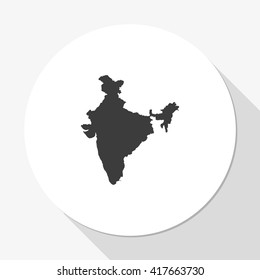 India Map Icon Vector. 