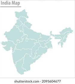 ilustración de mapa de india vector mapa detallado de india con regiones