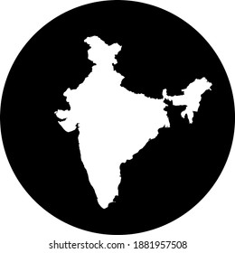 India map isolated on black circle background. Business concepts and backgrounds.