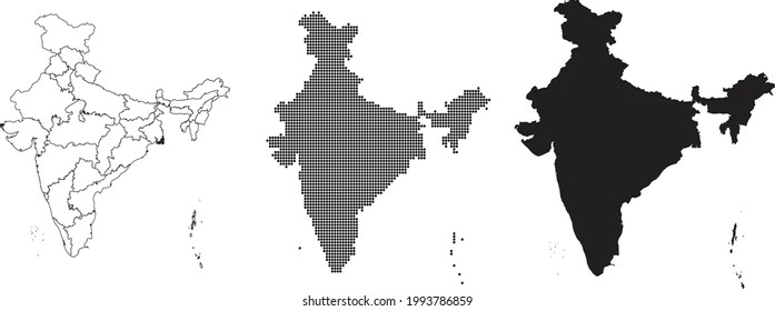 India map isolated on a white background.