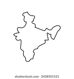  India map isolated on white background. India map with states. Indian background. Vector illustration