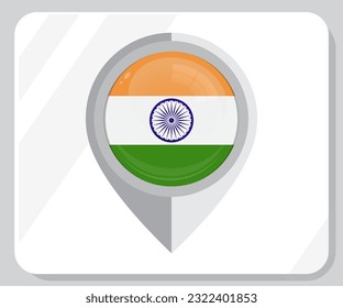 India Map Locaton Flag Icon