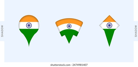 India Map Markers Set. Perfect for projects related to India, travel, geography, and international representation. Vector collection.