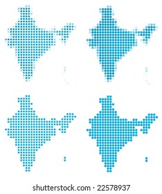 India map mosaic set. Isolated on white background.